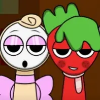 Official Sprunki Popit game logo featuring multiple Sprunki characters in a circle formation