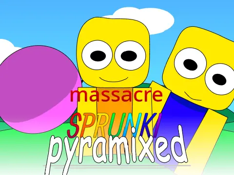 Sprunki Pyramixed Massacre Horror Game Logo