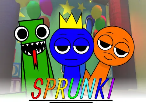 Play Sprunki Rainbow Friends V3 - Blue and Green Crossover Cover