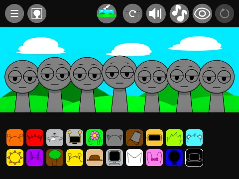 Logo for Sprunki Rebooted featuring redesigned character styles