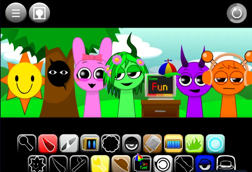 Vibrant Sprunki Remastered characters creating awesome music together