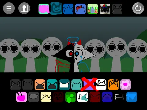 Sprunki Retake game logo with cat character designs