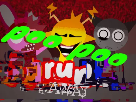 Sprunki Retake But I Ruined It game logo featuring song lyrics theme