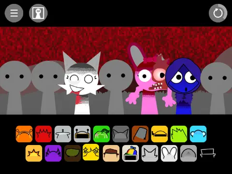 Sprunki Retake But My Vers game logo featuring detailed character designs