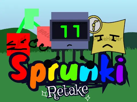 Sprunki Retake But Placeholders 13-14 game logo featuring collaborative creation