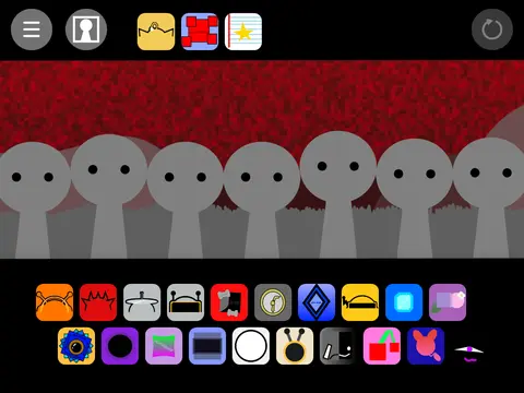 Play Sprunki Retake But Placeholders 15-17 online - community placeholder OC series with 3 new characters and developing lore