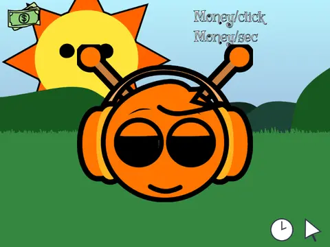 Logo for Sprunki Retake Clicker featuring Oren and money mechanics