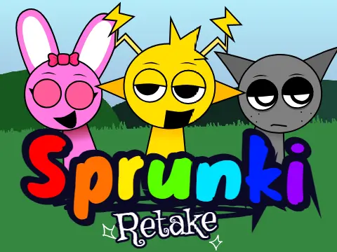 Sprunki Retake More Bonus Z Remix Copy Remix horror mod logo featuring expanded character roster