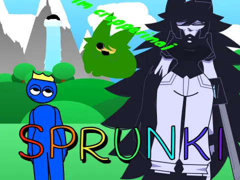 Sprunki Retake New Human Update logo featuring humanized character designs