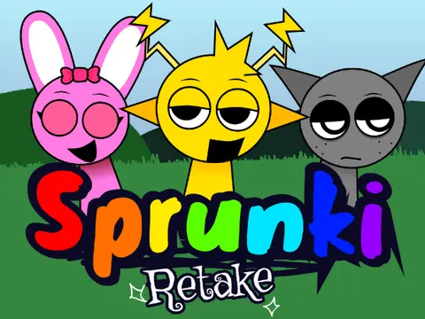 Sprunki Retake OG Remix V2 game logo featuring viral success