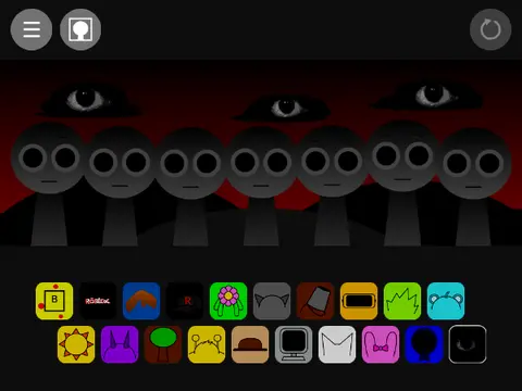 Official Sprunki characters in Roblox game environment