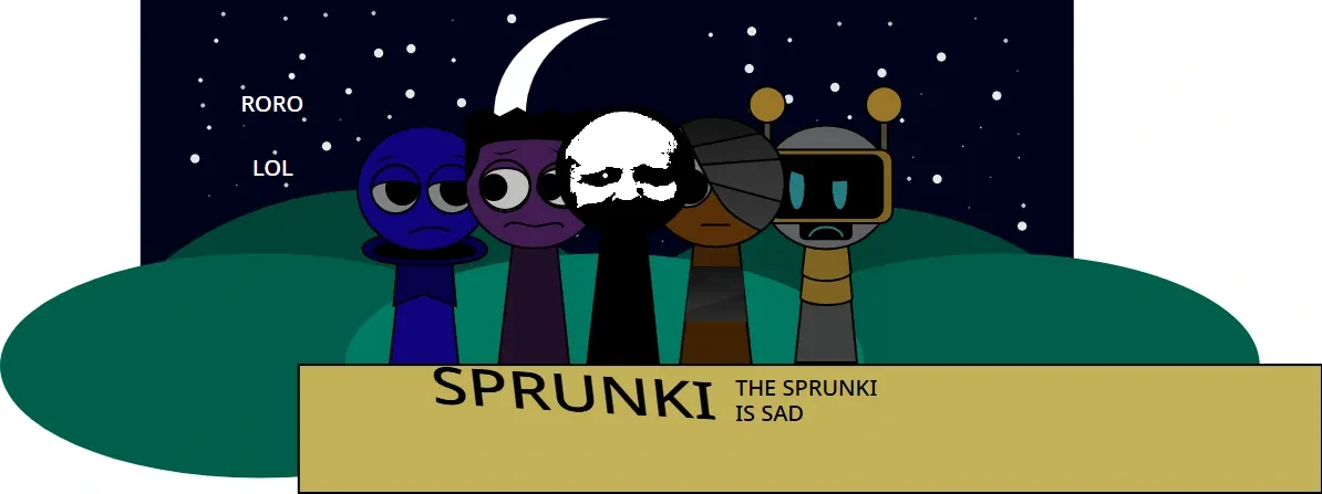 Official Sprunki Sad game logo featuring expressive sad characters