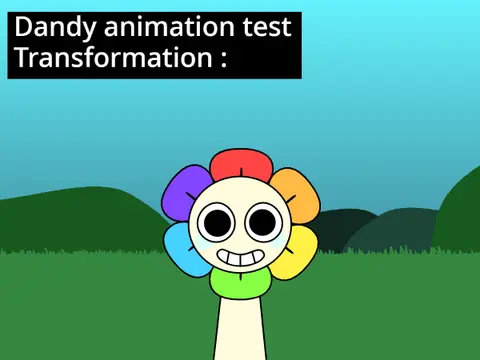 Logo for Sprunki Skip-Take Dandy Animation Test featuring reskin character designs