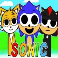 Sprunki Sonic crossover mod logo featuring Sonic and Sprunki characters