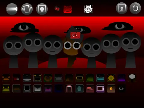 Sprunki with OC Update game logo featuring Horror Garnold animation and TürkBrud original character