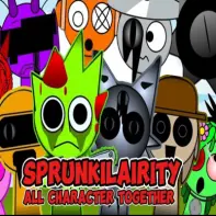 Official Sprunkilairity game logo featuring colorful Sprunki characters