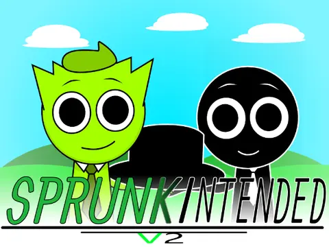 Sprunkintended V2 game logo featuring redesigned Limby and Black characters