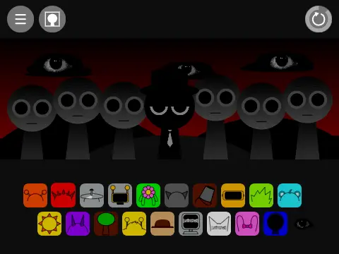 Logo for V4 Sprunki Re-Done featuring gradient character redesigns based on Sprunki Retake